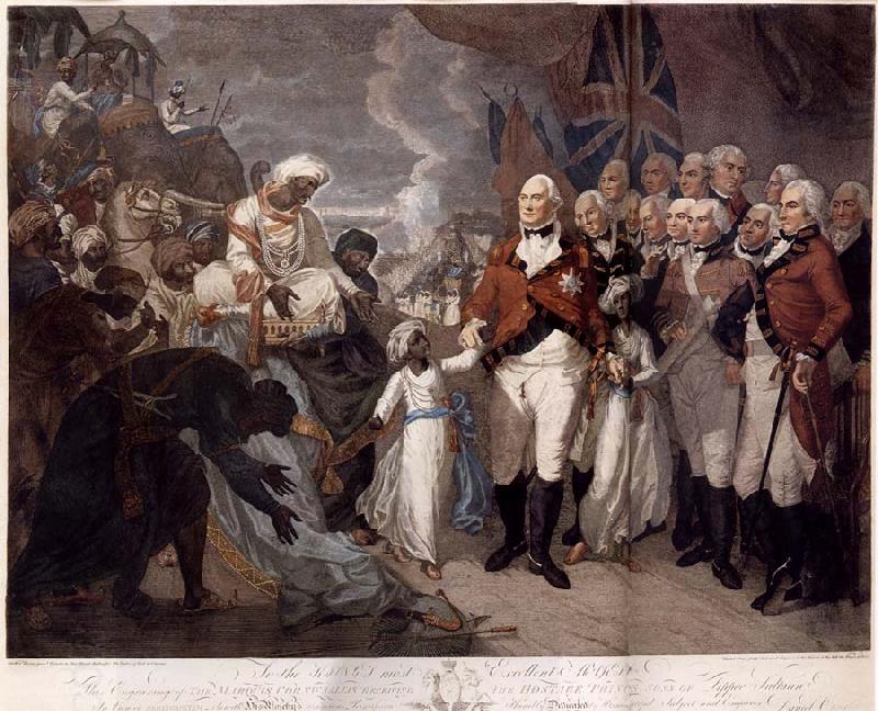 Daniel Orme Lord Cornwallis Receiving the Sons of Tipu Sultan as Hostages